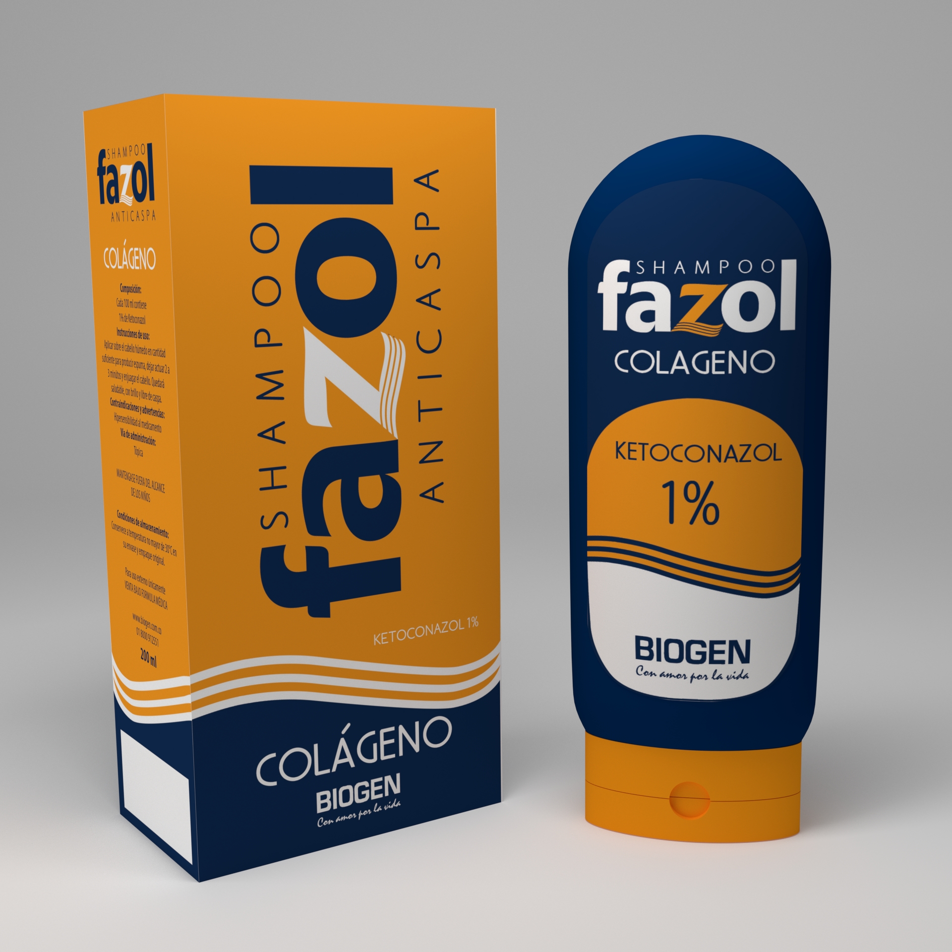 Diseño Caja y Etiqueta para shampoo anticaspa Fazol