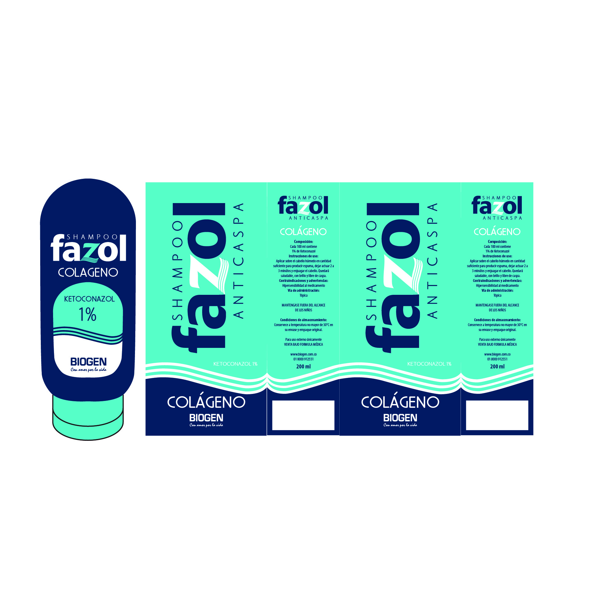 Diseño de Identidad Visual y Logotipo para la marca de Shampoo Anticaspa Fazol